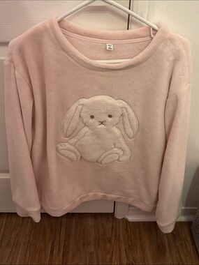 Pink Plush Bunny Crewneck Sweater